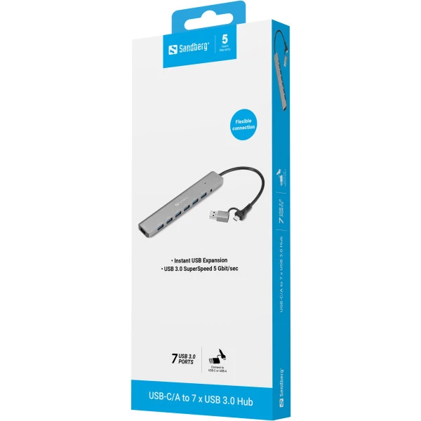 USB HUB Sandberg 136-66 USB-AUSB-C 7 port USB 3.0