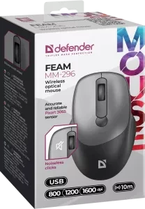 Bežični miš Defender Feam MM-296 sivi