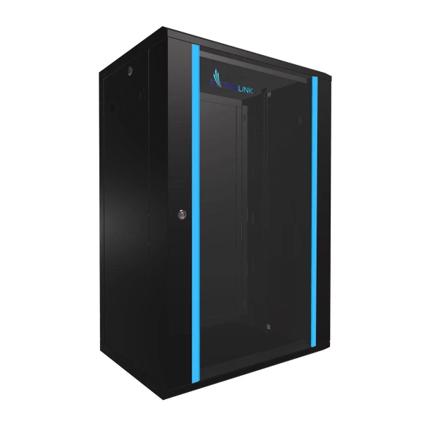 Extralink 18U 600x450 Black, Rackmount cabinet, wall mounted