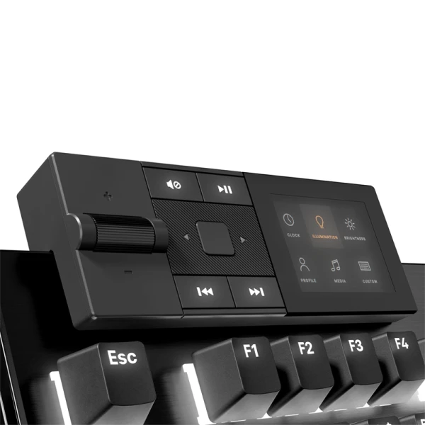 DARK MOUNT Silent Tactile Gaming Keyboard, be quiet! Silent Tactile Mechanical Switches, 8 Customizable Display Keys, Hot-swappable Numpad 