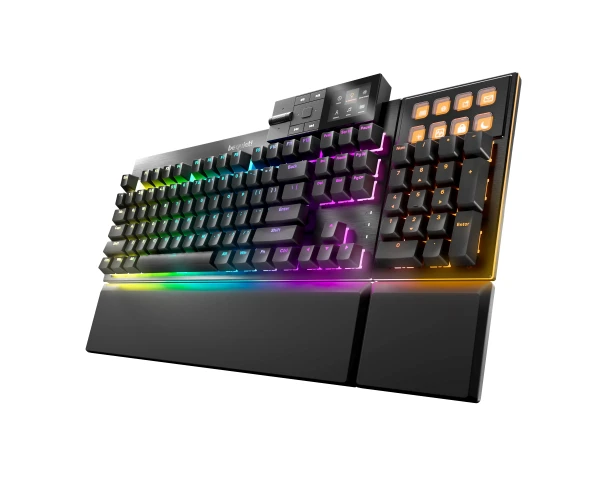 DARK MOUNT Silent Linear Gaming Keyboard, be quiet! Silent Linear Mechanical Switches, 8 Customizable Display Keys, Hot-swappable Numpad an