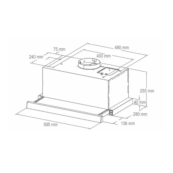 Aspirator Home Twister širina 60cmkapacitet 440m3h