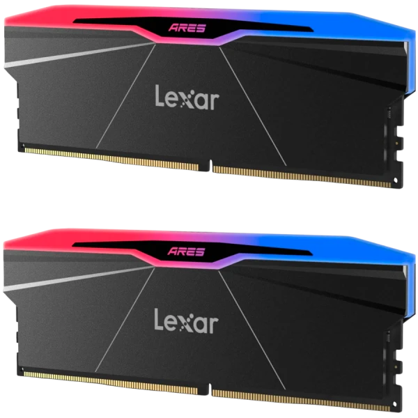 Lexar Ares 2.0 DDR5 6000 CL30 1.35V Memory with heatsink and RGB lighting,Dual pack, Black Color ( LD5U16G60C30BR-RGD ) 