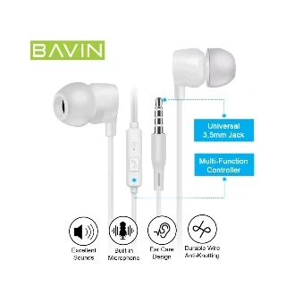 BAVIN slušalice 3,5mm 1,2m bela - HX851 ( 90202 )