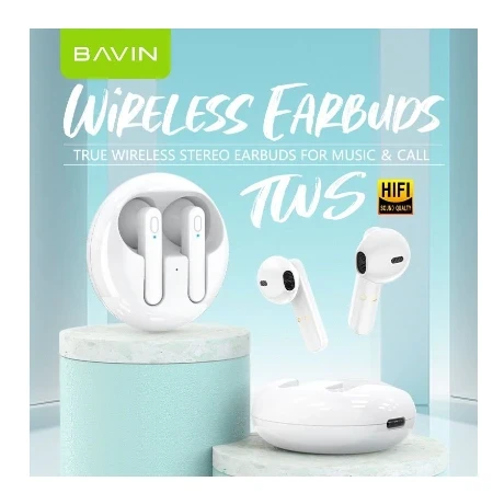 Bavin Earbuds Wireless slušalice + kabl type-C bela ( 90211 )