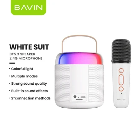 Bavin mini karaoke zvučnik sa  mikrofonom bela - BM-19 bela ( 90508 )