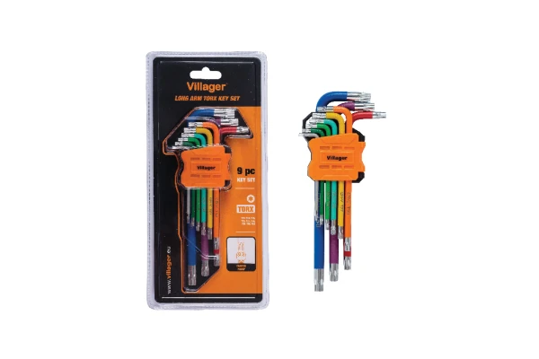 Torx set dugih ključeva 9 kom u boji 