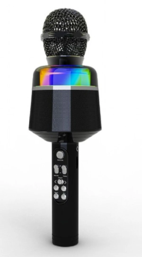 MICBT-01-BK Gembird bezicni karaoke mikrofon sa zvucnikom 3W, LED, black