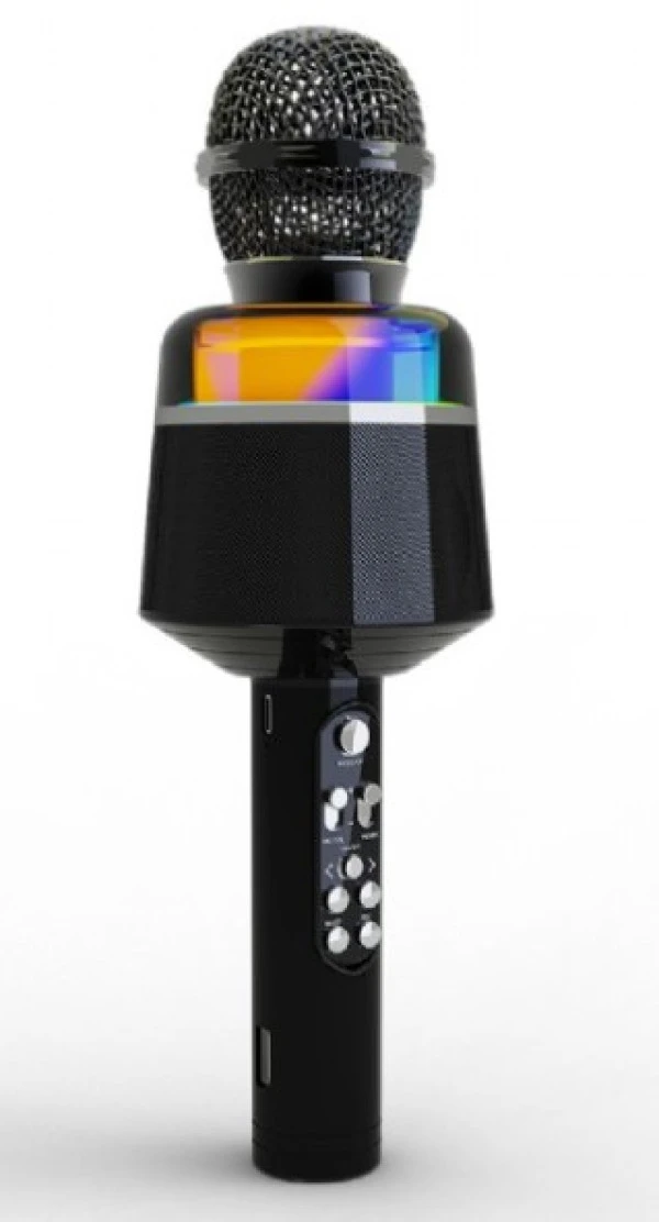 MICBT-01-BK Gembird bezicni karaoke mikrofon sa zvucnikom 3W, LED, black