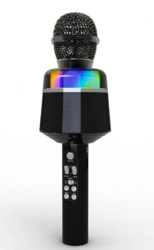 MICBT-01-BK Gembird bezicni karaoke mikrofon sa zvucnikom 3W, LED, black