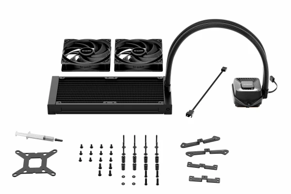 PURE LOOP 3, 240mm [LGA-1851 & AM5], PWM pump, Two Pure Wings 3 PWM fan 120mm, Flexible sleeved tubes, Easy-to-access refill port, Mounting