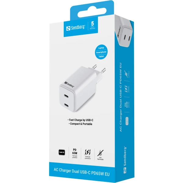 USB auto punjač Sandberg 441-56 Dual USB-C PD 65W