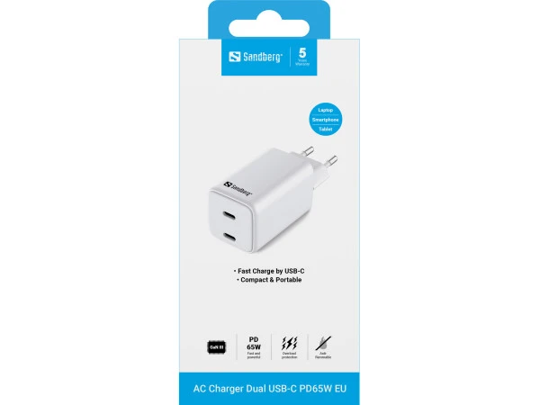 USB auto punjač Sandberg 441-56 Dual USB-C PD 65W