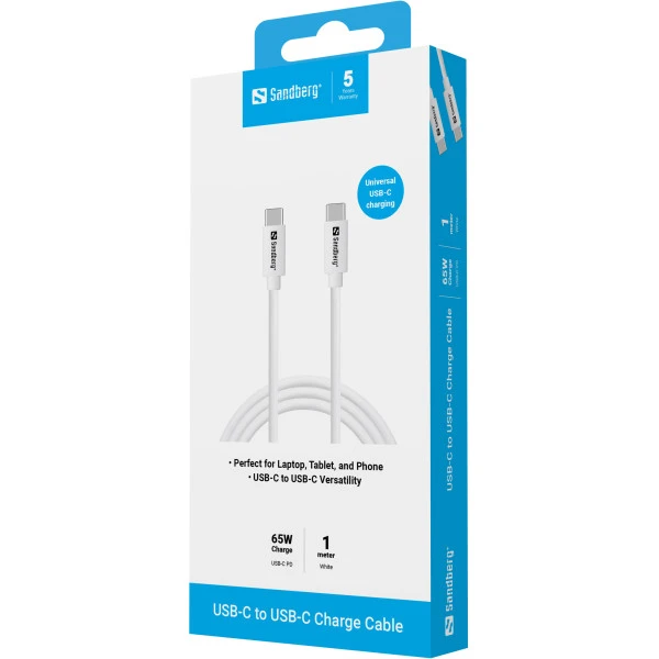 Kabl Sandberg 136-52 USB-C na USB-C PD 65W 1m
