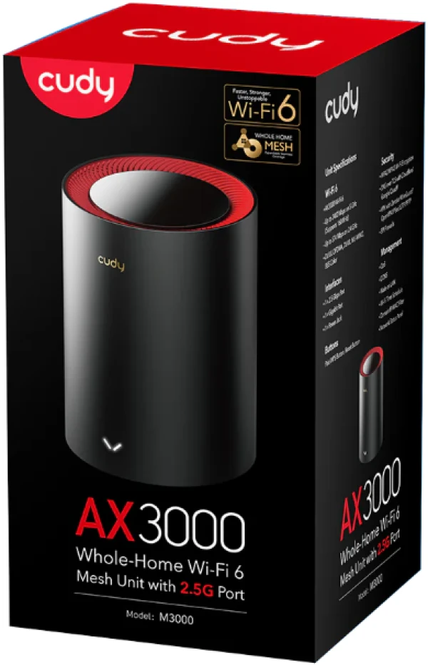 Cudy SET * WR3000 AX3000 Dual Band 2.4+5Ghz MESH  Ruter + M3000 1-pack AX3000 Dual Band MESH (8199)