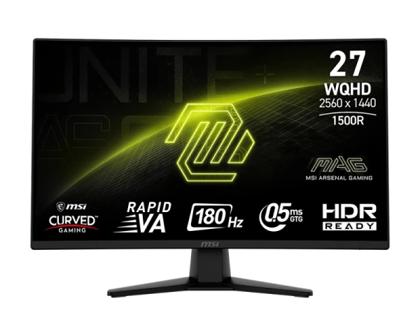 Monitor 27 MSI MAG 274CQF VA WQHD 180Hz DP2XHDMI Zakrivljen