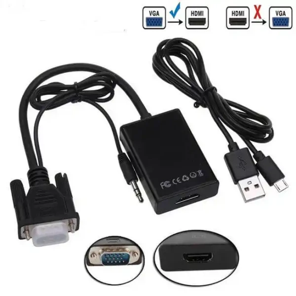 Kettz VGA na HDMI Konvertor + audio 3.5mm V2H