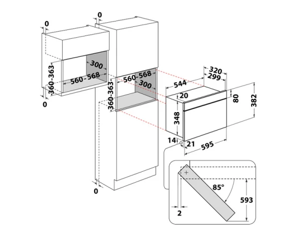 WHIRLPOOL WMN571BX ugradna mikrotalasna rerna 