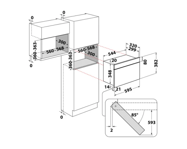 WHIRLPOOL WMN574BXA ugradna mikrotalasna rerna 