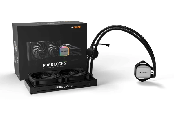 PURE LOOP 2, 240mm [with Mounting Kit for Intel and AMD], Doubly decoupled PWM pump, Two Pure Wings 3 PWM fan 120mm, Unmistakable design wi