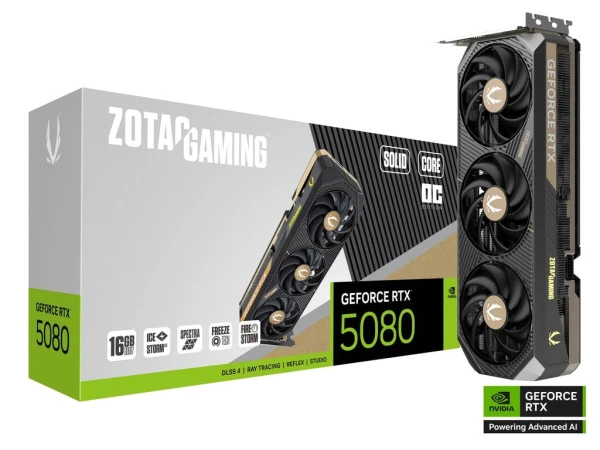 SVGA Zotac RTX 5080 SOLID CORE OC 16GB GDDR7 256bit, ZT-B50800J2-10P