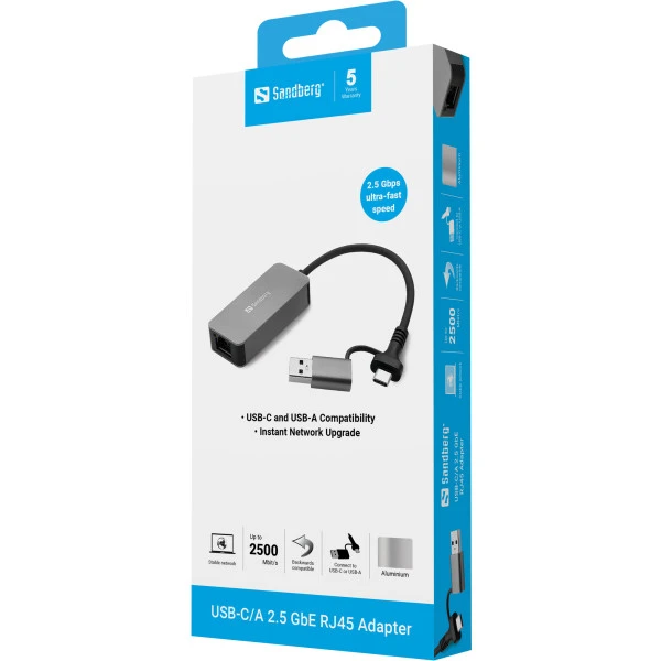 USB adpater Sandberg 136-68 USB-CA na RJ-45 Gigabit
