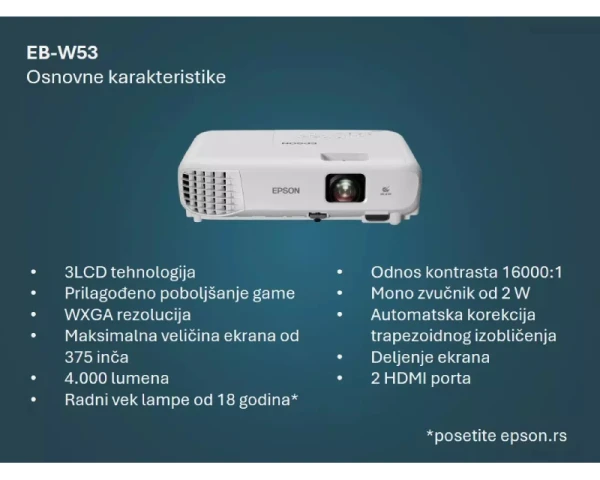 EPSON EB-W53 projektor