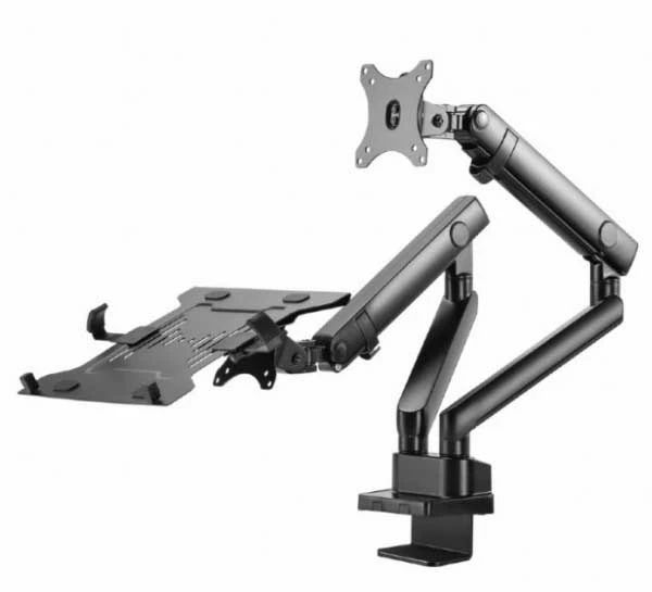 MA-DA3-02 Gembird Podesivi stoni drzac za monitor tilt, 17-32 max.2x8kg +nosac za laptop,full-motion