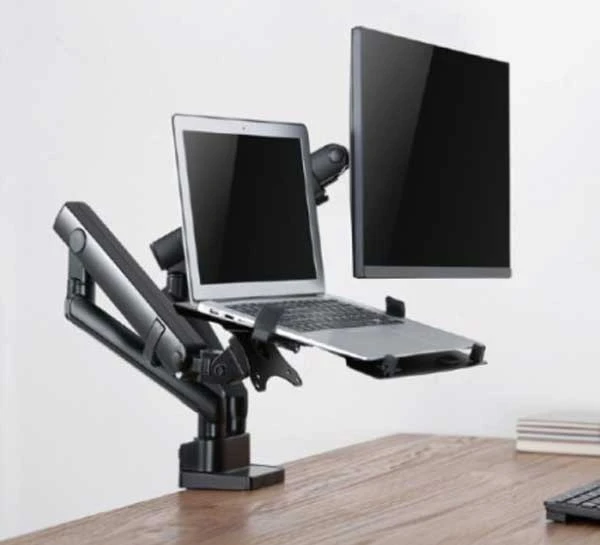 MA-DA3-02 Gembird Podesivi stoni drzac za monitor tilt, 17-32 max.2x8kg +nosac za laptop,full-motion