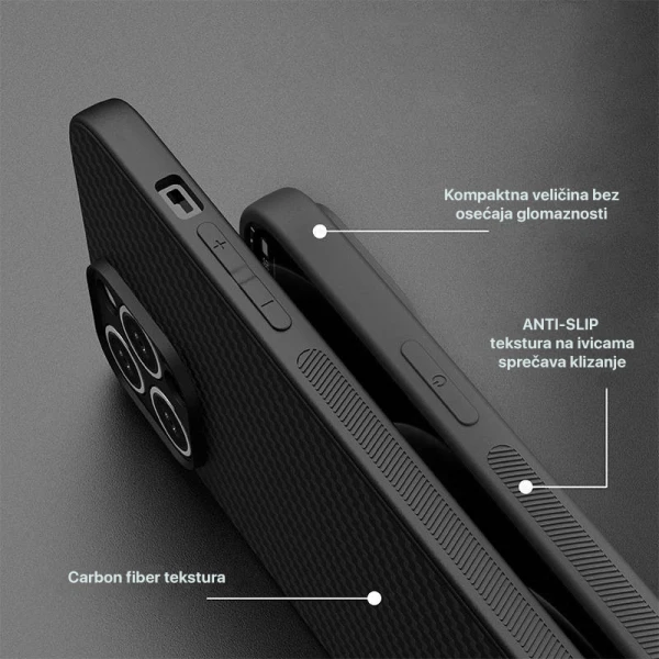 Torbica Carbon fiber za iPhone 16 Pro Max 6.9 crna