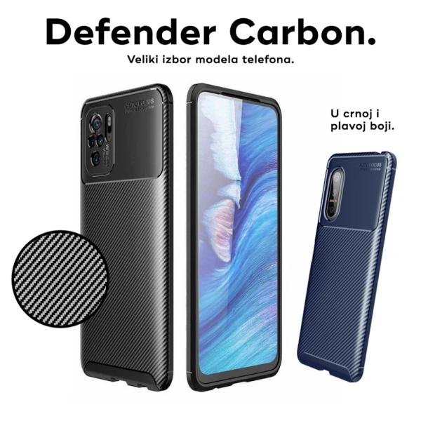 Torbica Defender Carbon za iPhone 16 Pro Max 6.9 crna