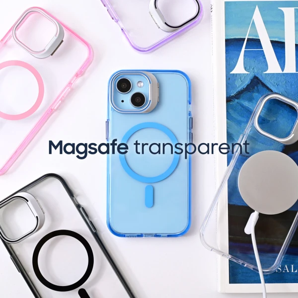 Torbica Magsafe transparent za iPhone 16 Pro Max 6.9 ljubicasta
