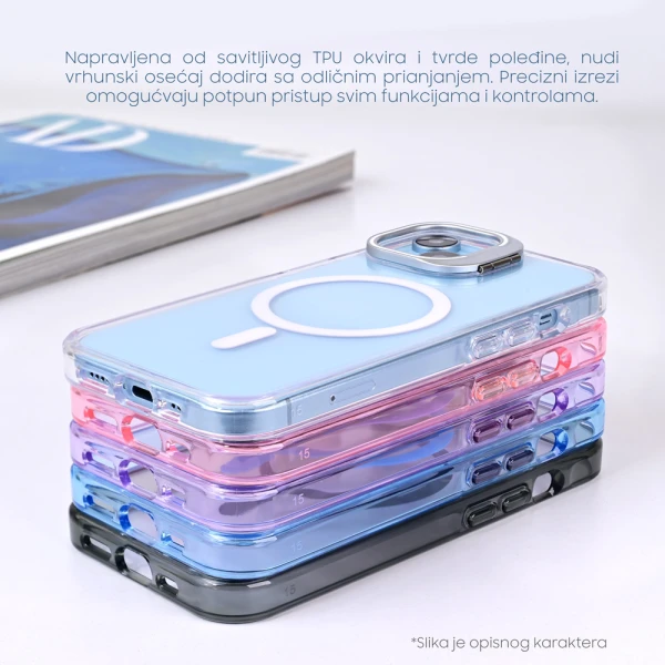 Torbica Magsafe transparent za iPhone 16 Pro Max 6.9 ljubicasta