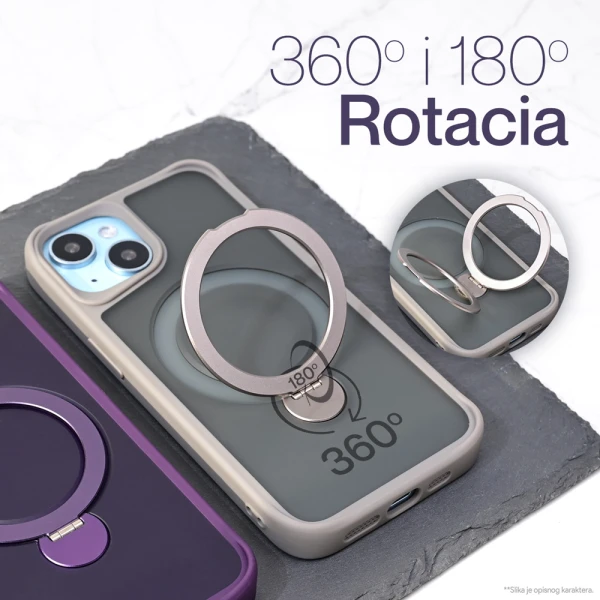 Torbica Magsafe Ring Stand za iPhone 16 Pro Max 6.9 ljubicasta