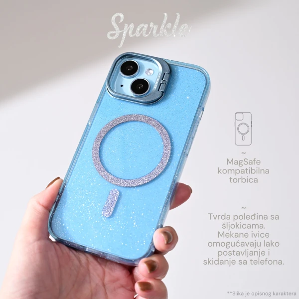 Torbica Magsafe Sparkle za iPhone 16 Pro Max 6.9 crna