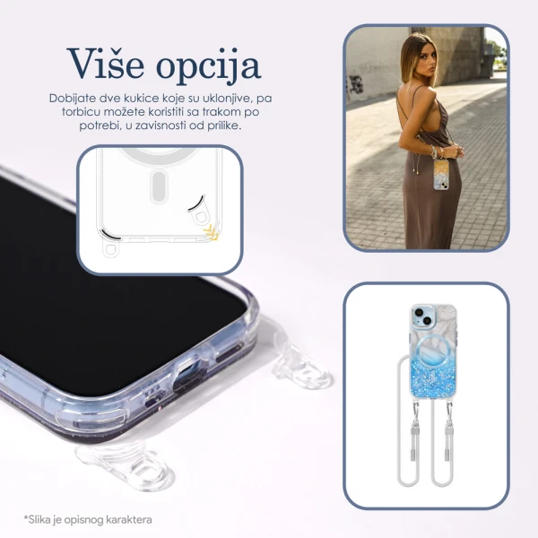 Torbica Magsafe Glitter za iPhone 16 Pro Max 6.9 crvena
