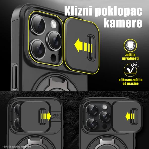 Torbica CamShield Ring stand za iPhone 16 Pro Max 6.9 crna