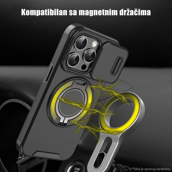 Torbica CamShield Ring stand za iPhone 16 Pro Max 6.9 ljubicasta
