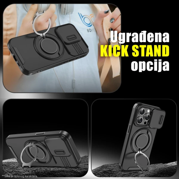 Torbica CamShield Ring stand za iPhone 16 Pro Max 6.9 ljubicasta