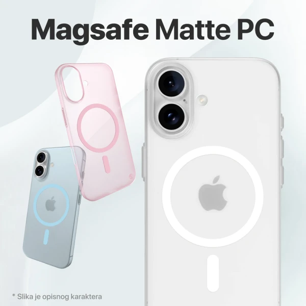 Torbica Magsafe Matte PC za iPhone 16 Pro Max 6.9 roze