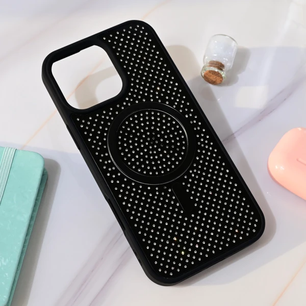 Torbica za Magsafe Crystal Glow za iPhone 16 Pro Max 6.9 crna