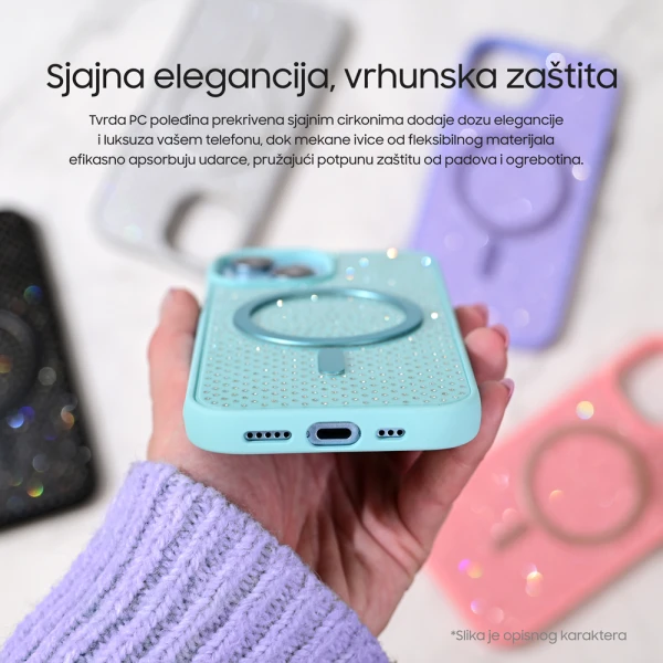 Torbica za Magsafe Crystal Glow za iPhone 16 Pro Max 6.9 mint