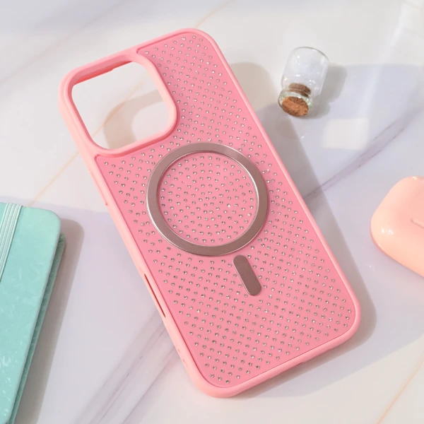 Torbica za Magsafe Crystal Glow za iPhone 16 Pro Max 6.9 roze