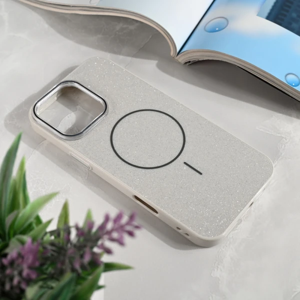 Torbica za Magsafe Sparkle Dust iPhone 16 Pro Max 6.9 srebrna