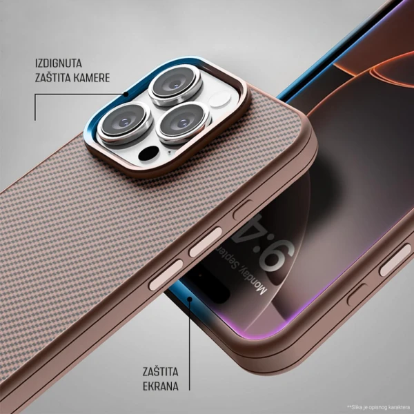 Torbica Magsafe Kevlar za iPhone 16 Pro Max 6.9 braon