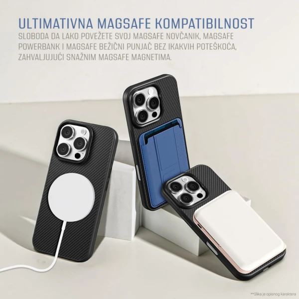 Torbica Magsafe Kevlar za iPhone 16 Pro Max 6.9 crna