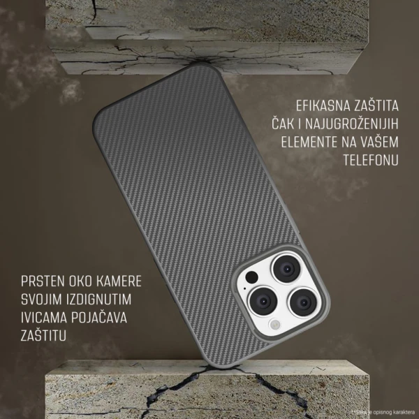 Torbica Magsafe Kevlar za iPhone 16 Pro Max 6.9 siva