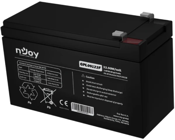 NJOY GPL09122F baterija za UPS 12V 9Ah (BTVACIUOCTB2FCW02B) 