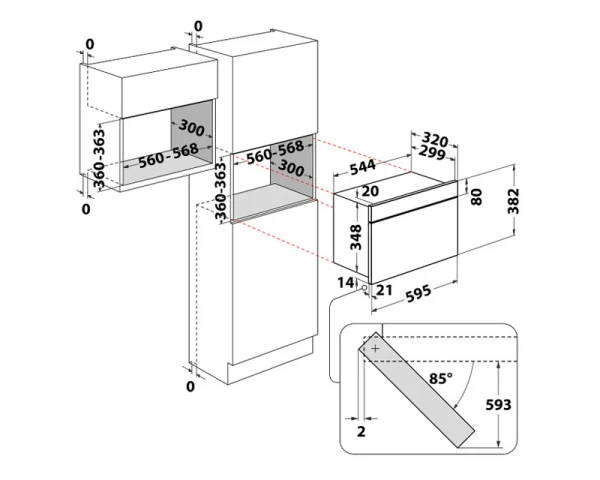 WHIRLPOOL WMN14BB ugradna mikrotalasna rerna 