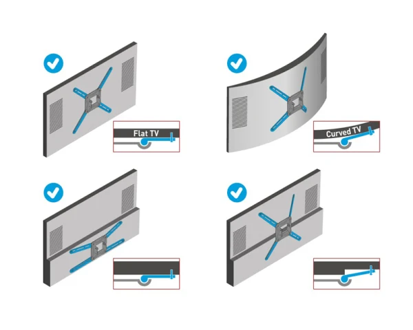 BARKAN BM343XLOD LCD TV zglobni zidni nosač do 65 inča sivi 